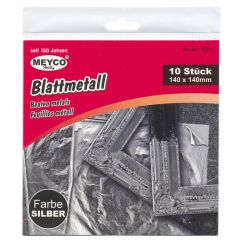 Foita metalica, 140x140mm, 10 buc/set, argintiu, Meyco