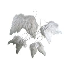 Accesorii creatie, aripi de inger din pene, 9.5x7.5cm, 2 buc/set, alb, Meyco