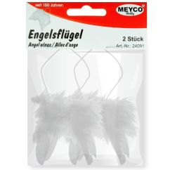 Accesorii creatie, aripi de inger din pene, 9.5x7.5cm, 2 buc/set, alb, Meyco
