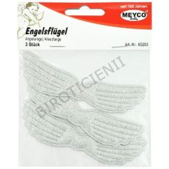 Accesorii creatie, aripi de inger din lurex, 10.3x2cm, 3 buc/set, argintiu, Meyco
