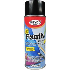 Spray lac fixativ, pentru acril/ulei/pastel/creta/carbune/grafit/acuarele/tus, protectie UV, 400ml, Meyco