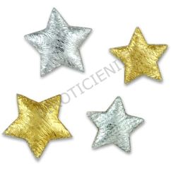 Accesorii creatie, stelute din satin, Ø 13-18mm, 30 buc/set, argintiu/auriu, Meyco