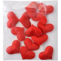 Accesorii creatie, inimi din satin, Ø 26mm, 12 buc/set, rosu, Meyco