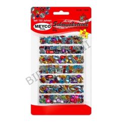 Accesorii creatie, strasuri/pietre acrilice decorative, de cusut, 60 g/set, diferite forme si culori, Meyco