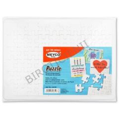 Set creativ, puzzle blank (gol) din carton, 27.5x19cm, 60 parti, alb, Meyco