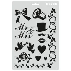 Accesorii creatie, sablon nunta Mr&Mrs, A4 (31x21cm), plastic, Meyco