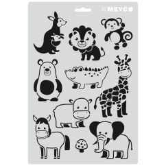 Accesorii creatie, sablon animale zoo, A4 (31x21cm), plastic, Meyco