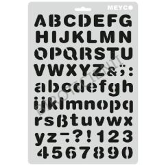 Accesorii creatie, sablon litere si cifre bolduite, (H) caracter 23mm, A4 (31x21cm), plastic, Meyco