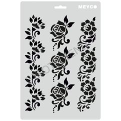 Accesorii creatie, sablon margini florale/trandafiri, A4 (31x21cm), plastic, Meyco