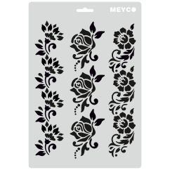 Accesorii creatie, sablon margini florale/trandafiri, A4 (31x21cm), plastic, Meyco