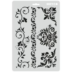 Accesorii creatie, sablon margini florale, A4 (31x21cm), plastic, Meyco