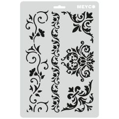 Accesorii creatie, sablon margini florale, A4 (31x21cm), plastic, Meyco