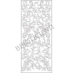 Accesorii creatie, stickere florale, 23x10cm, argintiu, Meyco