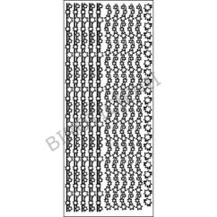 Accesorii creatie, stickere margini stelare inguste, 23x10cm, auriu, Meyco