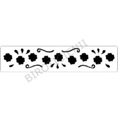 Sablon embossing (embosare/bombare), margine florala, 10.3x2.2cm, alama, Meyco