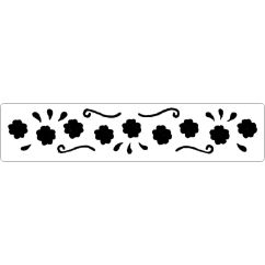 Sablon embossing (embosare/bombare), margine florala, 10.3x2.2cm, alama, Meyco