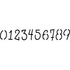 Sablon embossing (embosare/bombare), cifre, 11.2x4cm, alama, Meyco