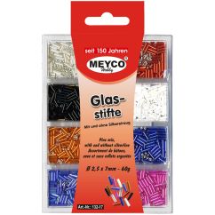 Accesorii creatie, margele de nisip/sticla tubulare, 7(L)x2.5(Ø)mm, 60g, diferite culori, Meyco