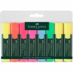 Textmarker, varf tesit 1-5mm, 8 culori/set, Faber-Castell 1548