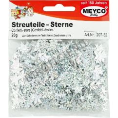 Accesorii creatie, paiete/confetti stelute, 20g, argintii, Meyco