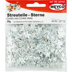 Accesorii creatie, paiete/confetti stelute, 20g, argintii, Meyco