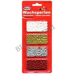 Accesorii creatie, margele perle, Ø 3-4-6-8mm, 1200 buc/set, plastic, diferite culori, Meyco