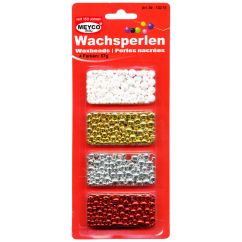 Accesorii creatie, margele perle, Ø 3-4-6-8mm, 1200 buc/set, plastic, diferite culori, Meyco