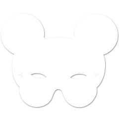 Accesorii creatie, masca animale din carton, 10 buc/set, alb, Meyco