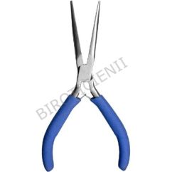 Mini-cleste cu falci lungi/varf ascutit, diverse utilizari, 10-14.5cm, maner plastic albastru, Meyco
