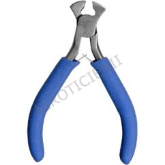 Mini-cleste cu cioc, diverse utilizari, 10-14.5cm, maner plastic albastru, Meyco