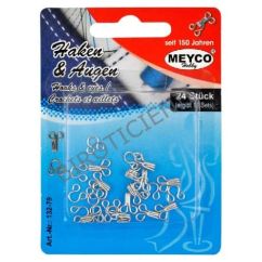 Capse metalice mos si baba, 8-9mm, 24 buc/set, argintiu, Meyco