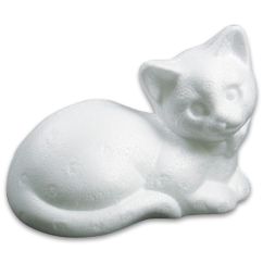 Forme polistiren, pisica, 12.5x10cm, alb, Meyco