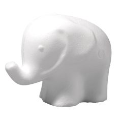 Forme polistiren, elefant, 10.5cm (H), alb, Meyco