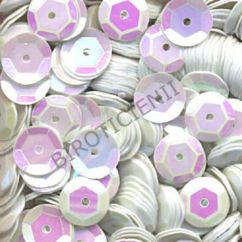 Accesorii creatie, paiete hexagonale, Ø 6mm, 1400 buc/set, alb, aspect irizat, Meyco