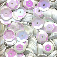 Accesorii creatie, paiete hexagonale, Ø 6mm, 1400 buc/set, alb, aspect irizat, Meyco