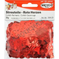 Accesorii creatie, paiete/confetti inimi, 20g, rosu, Meyco