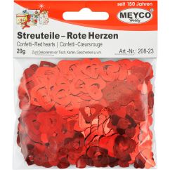 Accesorii creatie, paiete/confetti inimi, 20g, rosu, Meyco