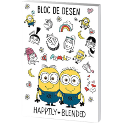 Bloc desen A4, 16 file, 160 g/mp, Minions