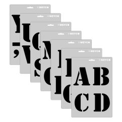 Accesorii creatie, sablon litere, (H) caracter 10cm, 7 buc x A4 (31x21cm)/set, plastic, Meyco
