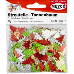 Accesorii creatie/decoratiuni Craciun, paiete/confetti braduti, 20g, diferite culori irizate, Meyco