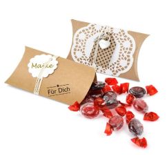 Cutie cadou pliabila/tip perna, 15x7.5cm, 3 buc/set, carton, natur, Meyco