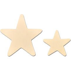 Accesorii creatie/decoratiuni Craciun, stelute, Ø 23/32/52/67mm, 10 buc/set, lemn, natur, Meyco