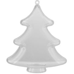 Accesorii creatie/decoratiuni Craciun, glob brad, 2 parti, 10cm (H), plastic, transparent, Meyco