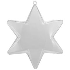 Accesorii creatie/decoratiuni Craciun, glob stea, 2 parti, 10cm (H), plastic, transparent, Meyco