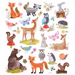Stickere/abtibilduri, animale din padure, 28 buc/set, Dp Craft
