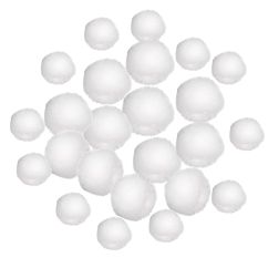 Pom Pom, dimensiuni diferite, 24 buc/set, alb, Dp Craft