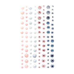Strasuri/pietre si perle adezive, Ø 3/4/5/6mm, 120 buc/set, sweet pink&blue, Dp Craft