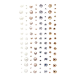 Strasuri/pietre si perle adezive, Ø 3/4/5/6mm, 120 buc/set, nature tones, Dp Craft