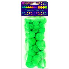 Pom Pom, dimensiuni diferite, 24 buc/set, verde, Dp Craft