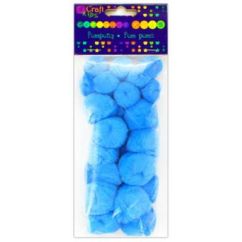 Pom Pom, dimensiuni diferite, 24 buc/set, albastru, Dp Craft